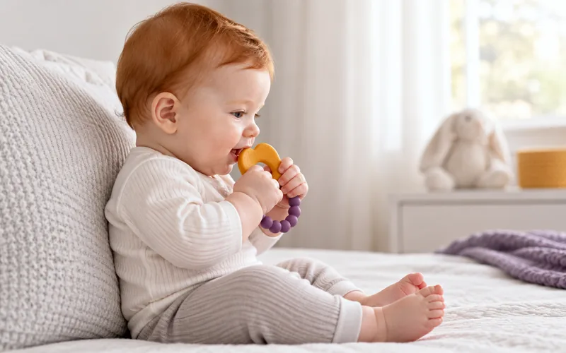 Bebê visto de lado com a nuca achatada